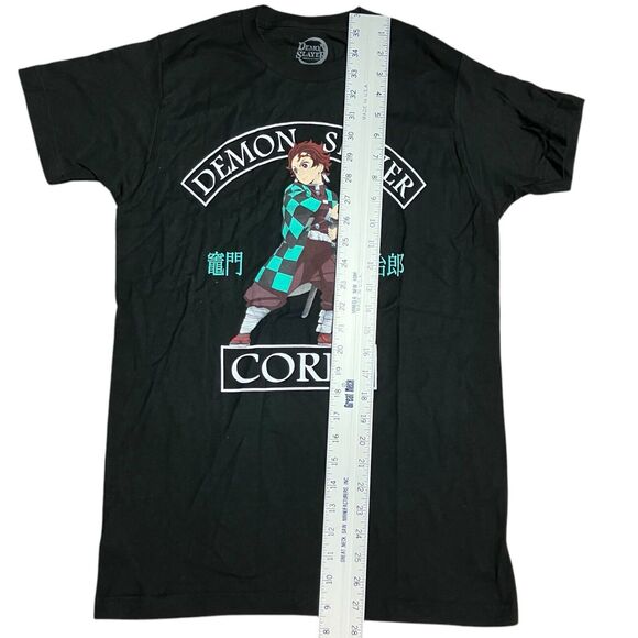 Demon Slayer T-Shirt Mens S Tanjiro Kamado Graphic Corps Anime Sword Black - Picture 2 of 7